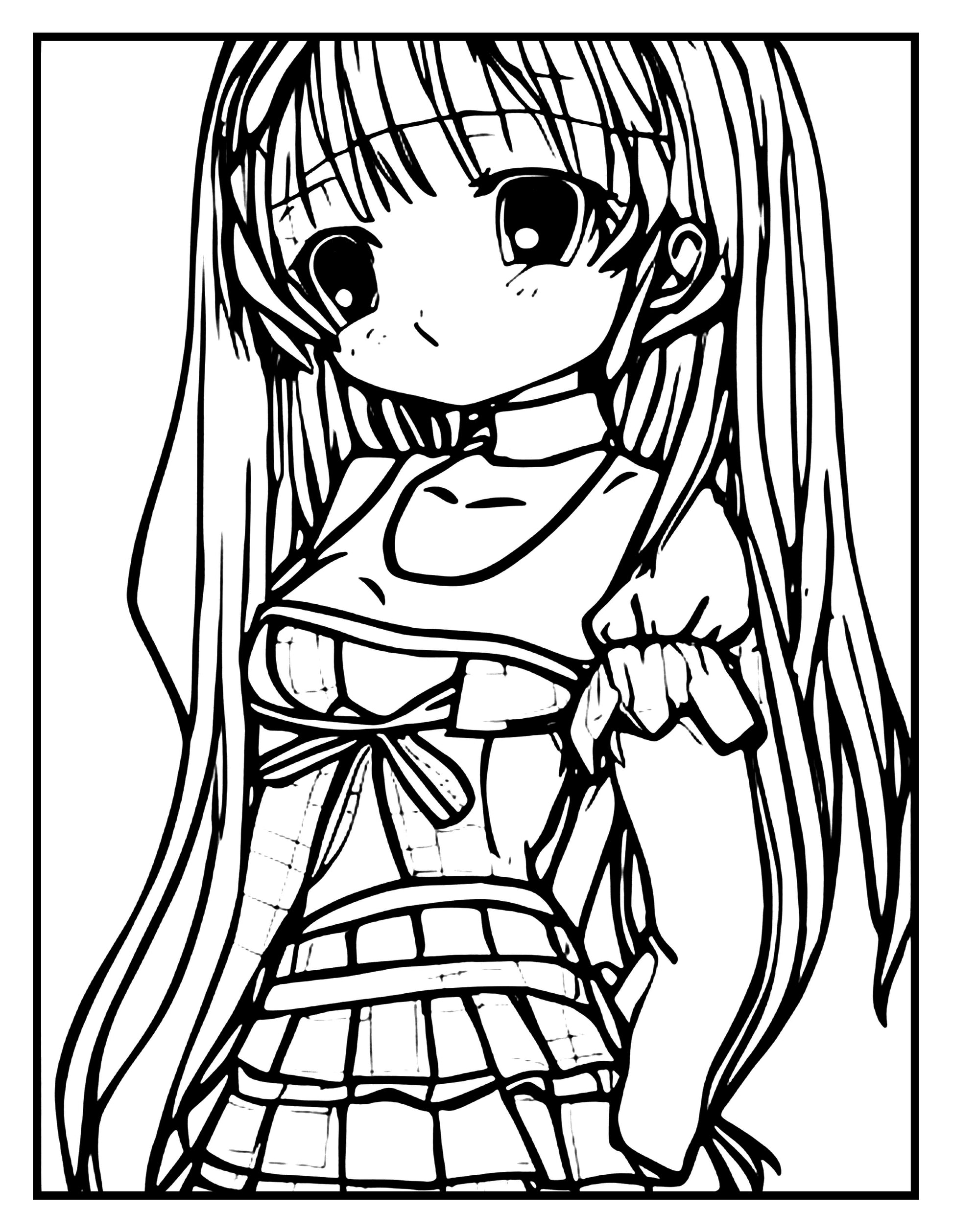 Anime Coloring Book for Teens-65 pages- by kidsworld.ink