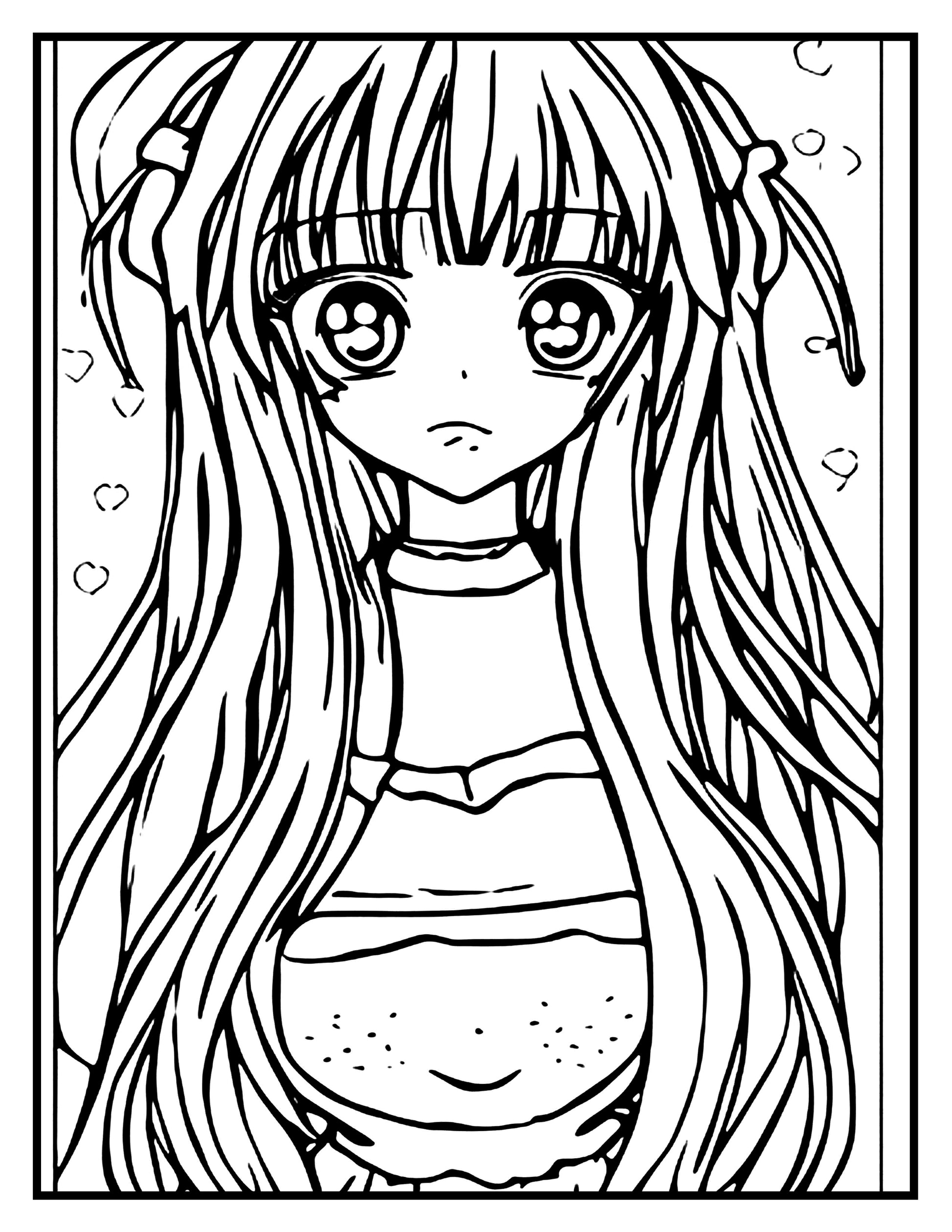 Anime Coloring Book for Teens-65 pages- by kidsworld.ink
